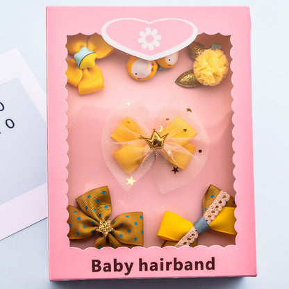 Korean Girl Princess Korean Bow Hairpin Hairpin Combo Set Hair Accessories Birthday Gift Headdress Gift Box