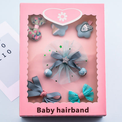 Korean Girl Princess Korean Bow Hairpin Hairpin Combo Set Hair Accessories Birthday Gift Headdress Gift Box