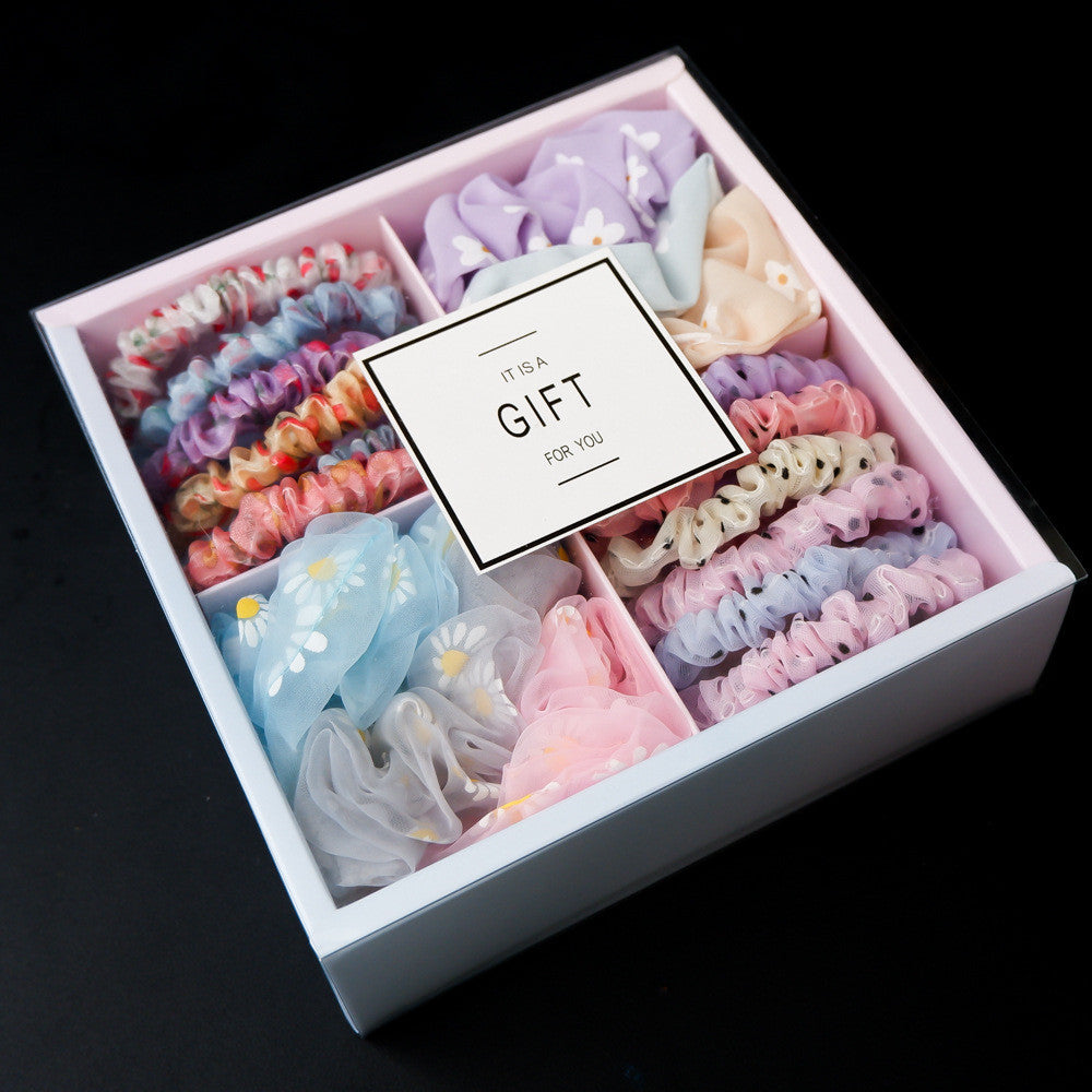 Coffret cadeau d'élastiques à cheveux chouchou populaires pour filles