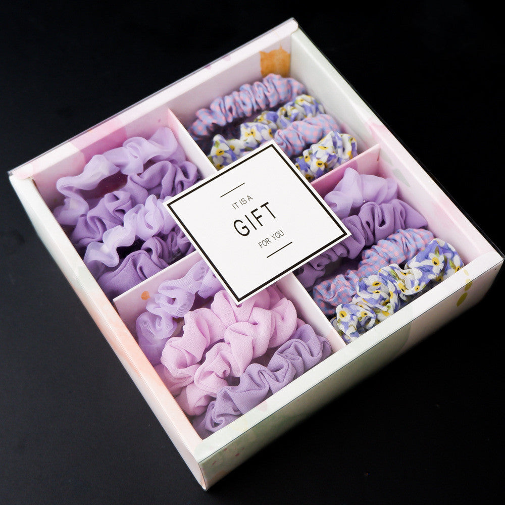 Coffret cadeau d'élastiques à cheveux chouchou populaires pour filles