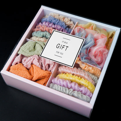 Coffret cadeau d'élastiques à cheveux chouchou populaires pour filles