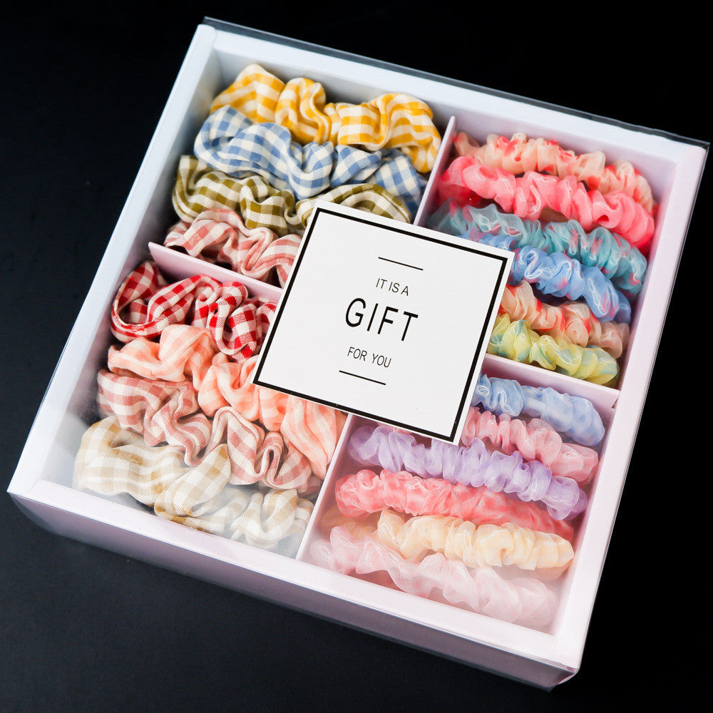Coffret cadeau d'élastiques à cheveux chouchou populaires pour filles
