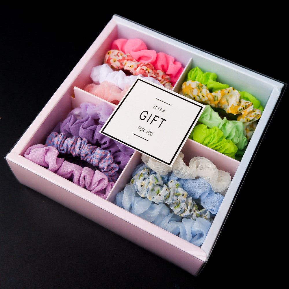 Coffret cadeau d'élastiques à cheveux chouchou populaires pour filles