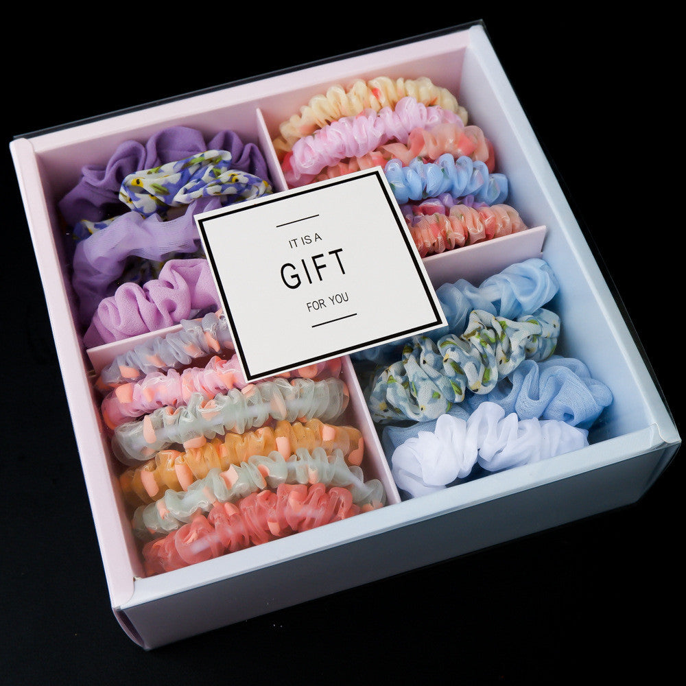 Coffret cadeau d'élastiques à cheveux chouchou populaires pour filles