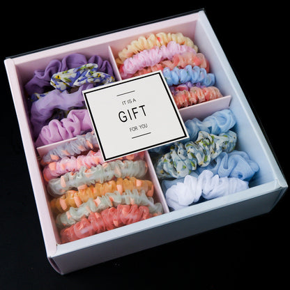 Coffret cadeau d'élastiques à cheveux chouchou populaires pour filles
