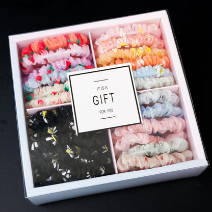 Coffret cadeau d'élastiques à cheveux chouchou populaires pour filles