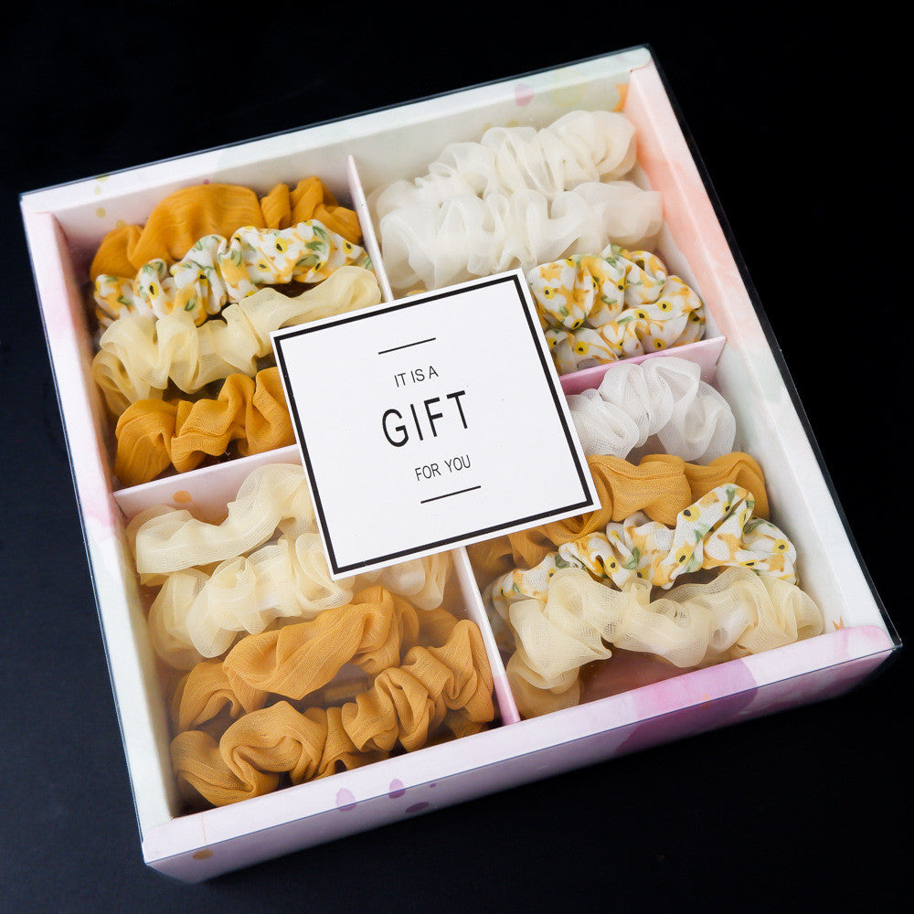 Coffret cadeau d'élastiques à cheveux chouchou populaires pour filles