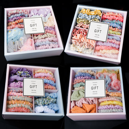 Coffret cadeau d'élastiques à cheveux chouchou populaires pour filles