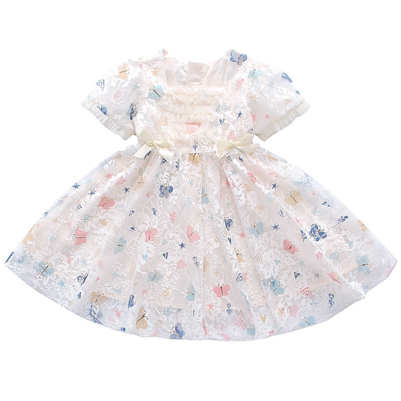 Robe longue princesse en dentelle d'été pour filles