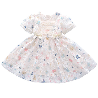 Robe longue princesse en dentelle d'été pour filles