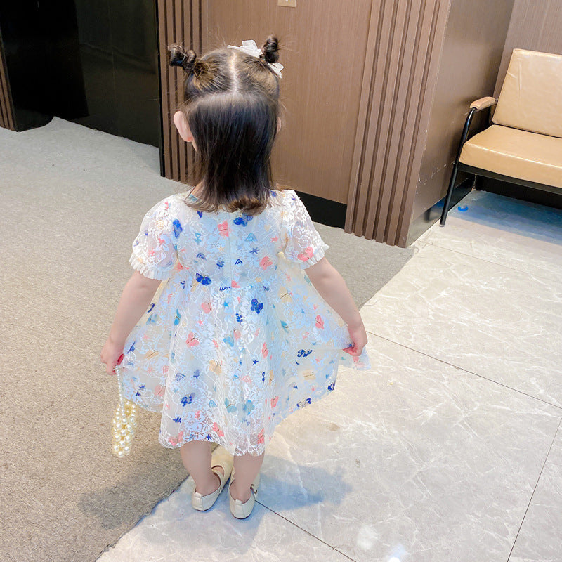Robe longue princesse en dentelle d'été pour filles