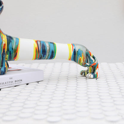 Artisanat en résine colorée Chien teckel de dessin animé