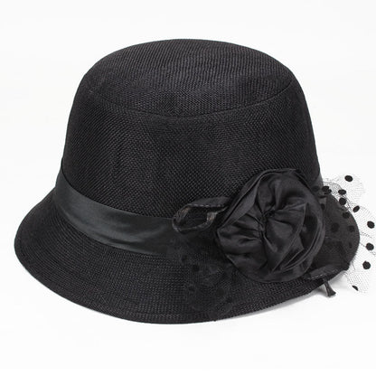 Middle-aged And Elderly Ladies Hats Hemp Bowl Hat