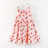 Vestido de Verano para Niña Pequeña, Vestido de Princesa con Tirantes, Vestido de Niña Pequeña de Algodón y Seda