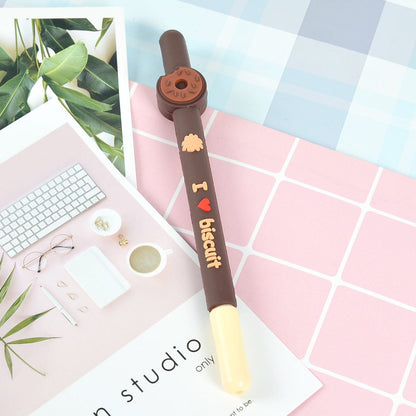 Korean Soft Gel Chocolate Stick Scented Needle Tube Gel Pen Black Ink Pen Signature