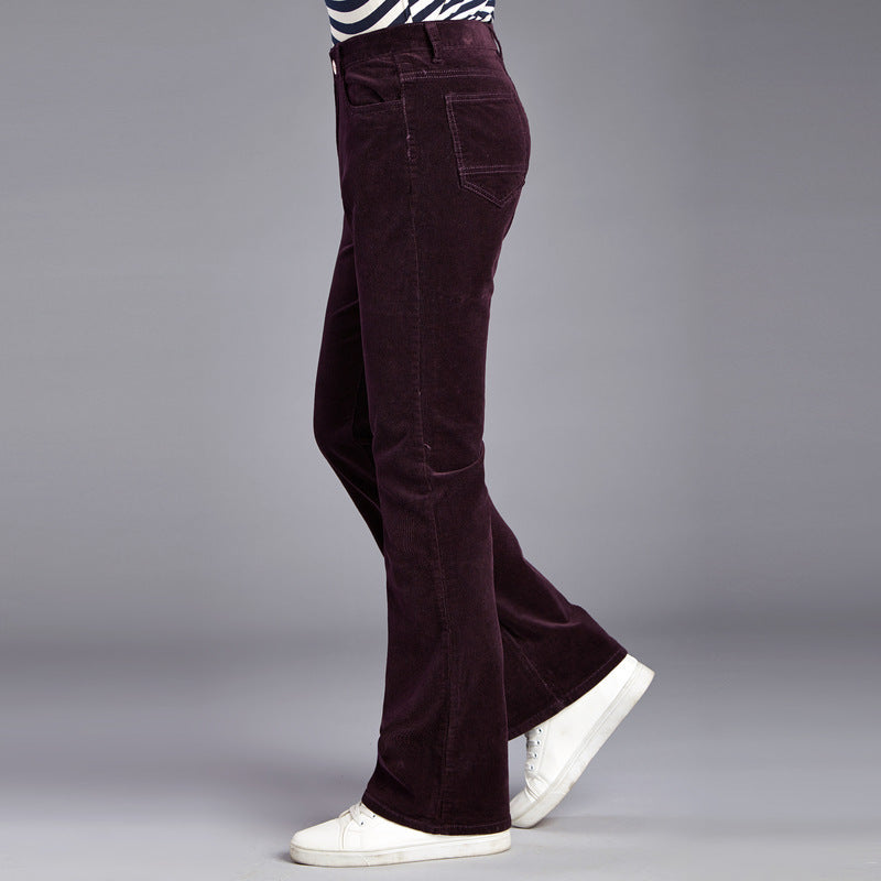 Pantalones acampanados elásticos slim estilo coreano