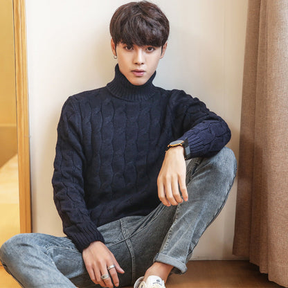 Winter Padded Pullover Turtleneck Men's Sweater Plus Size