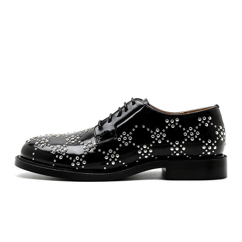 Zapatos Rojos de Cuero con Remaches Estilo Británico AUTÉNTICOS Pequeños de Cuero PARA Mujer