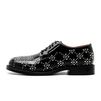 Zapatos Rojos de Cuero con Remaches Estilo Británico AUTÉNTICOS Pequeños de Cuero PARA Mujer