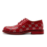 Zapatos Rojos de Cuero con Remaches Estilo Británico AUTÉNTICOS Pequeños de Cuero PARA Mujer