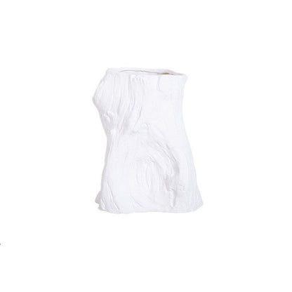 Nordique Simple Noir et Blanc Céramique Créatif Souche Vase Mode Maison Villa Chambre Modèle Décoration Douce Artisanat Fleur