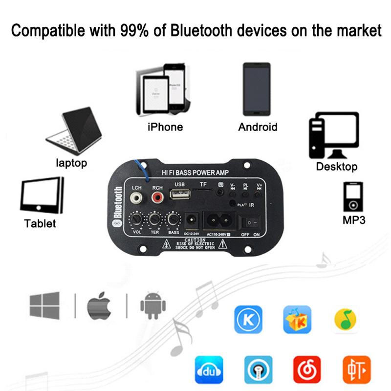 Placa amplificadora de subwoofer de alta potencia con Bluetooth integrado