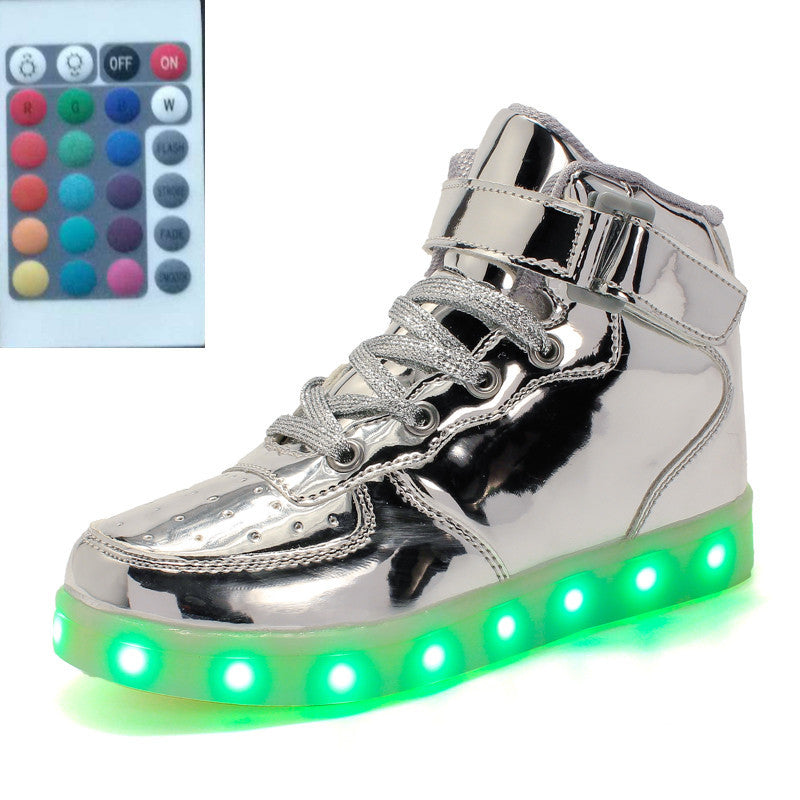 Zapatos luminosos LED de caña alta Zapatos con luz de control remoto Zapatos de luz para Ghost Dance Zapatillas de running luminosas Zapatos para hombres y mujeres