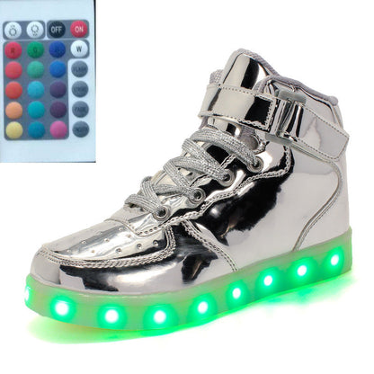 Zapatos luminosos LED de caña alta Zapatos con luz de control remoto Zapatos de luz para Ghost Dance Zapatillas de running luminosas Zapatos para hombres y mujeres