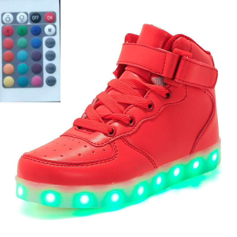 Zapatos luminosos LED de caña alta Zapatos con luz de control remoto Zapatos de luz para Ghost Dance Zapatillas de running luminosas Zapatos para hombres y mujeres
