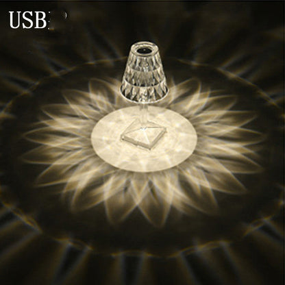 NEW Elegant Bedside or outside Diamond Acrylic Princess Table Lamp