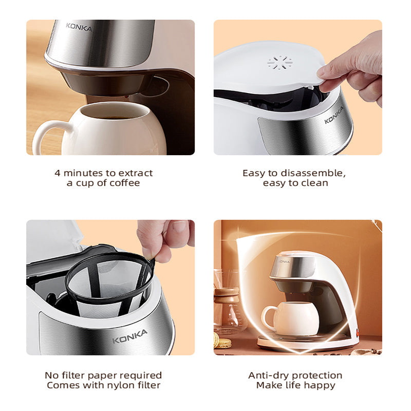 Cafetera Nueva Totalmente Automática para Hogar Oficina Mini Americana Pequeña Portátil