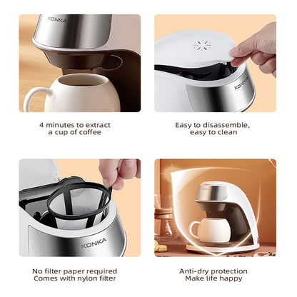 Cafetera Nueva Totalmente Automática para Hogar Oficina Mini Americana Pequeña Portátil