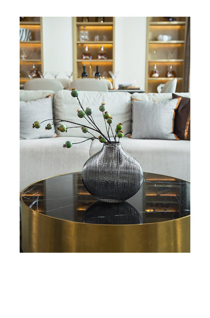 Vase en Verre à Rayures Argentées, Accessoires de Disposition Florale Hydroponique, Accessoires de Décoration Maison Moderne