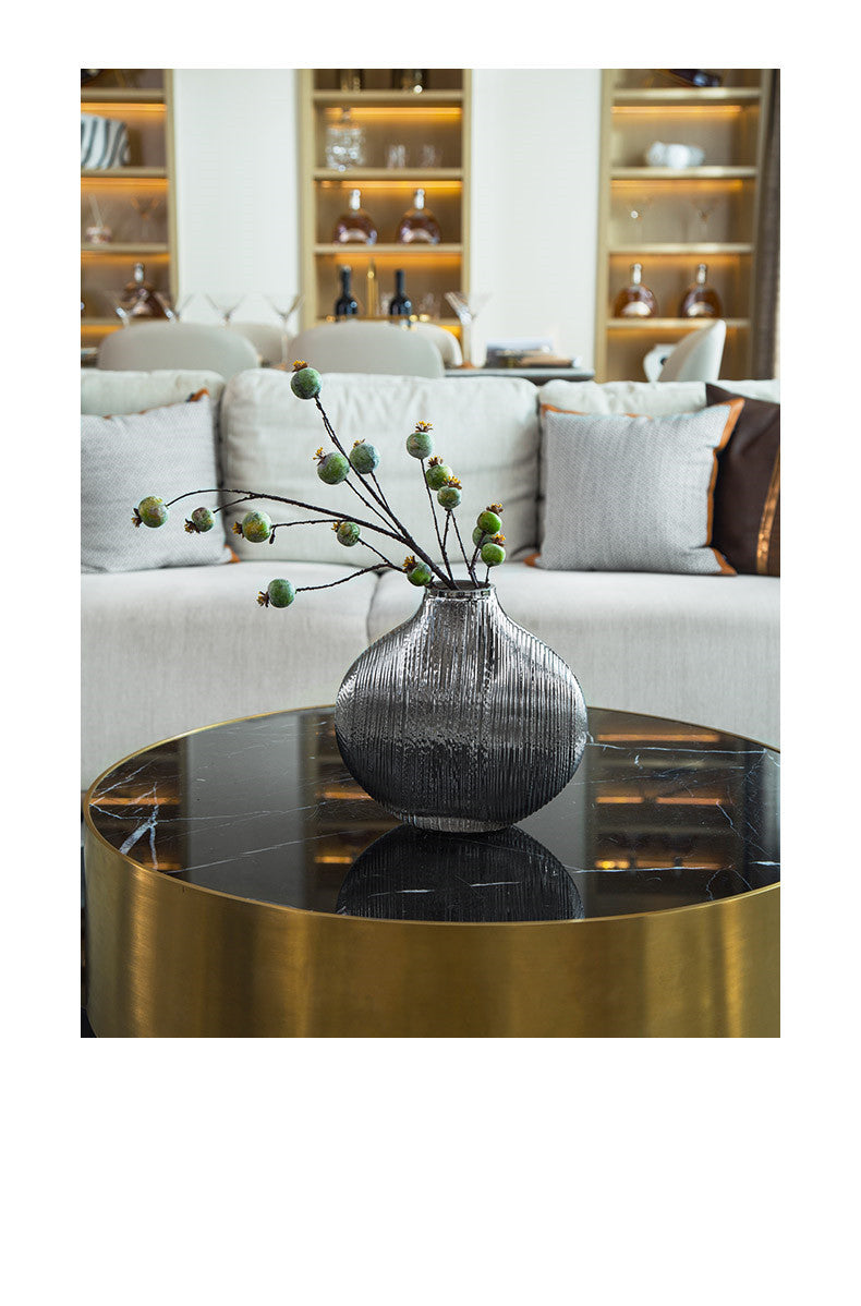 Silver Striped Glass Vase Flower