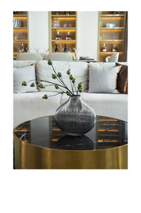 Silver Striped Glass Vase Flower