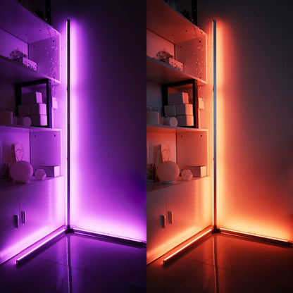 Lámpara de pie vertical LED RGB para esquina de sofá, estilo nórdico, para sala de estar moderna y sencilla, crea ambiente