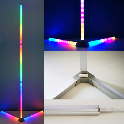 Lámpara de pie vertical LED RGB para esquina de sofá, estilo nórdico, para sala de estar moderna y sencilla, crea ambiente