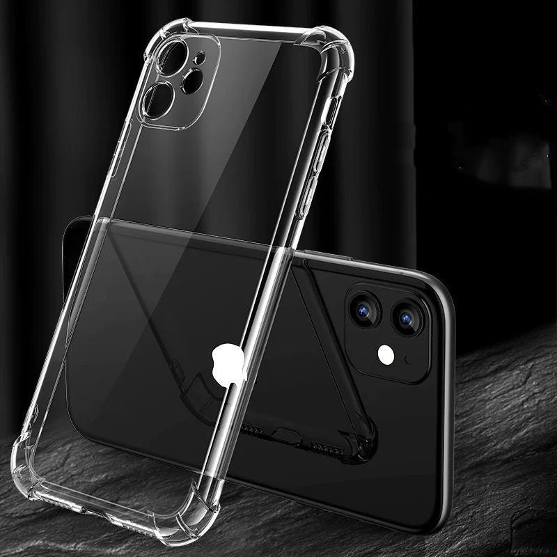 Four-Corner Airbag Shockproof iPhone Case – Soft Silicone Rounded Cover | iPhone 5–12