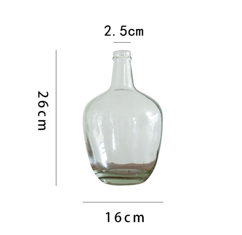 Japanese Bell Horse Drunk Wood Nantian Bamboo Nordic Style Simple Thin Mouth Big Belly Bottle Vase Transparent Indoor Flower Arranging Device
