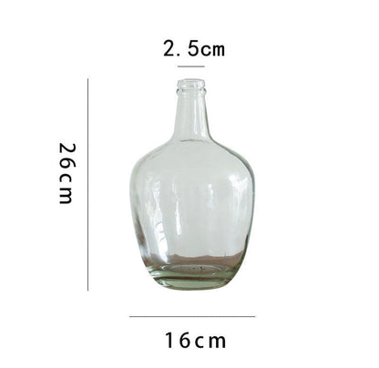 Japanese Bell Horse Drunk Wood Nantian Bamboo Nordic Style Simple Thin Mouth Big Belly Bottle Vase Transparent Indoor Flower Arranging Device