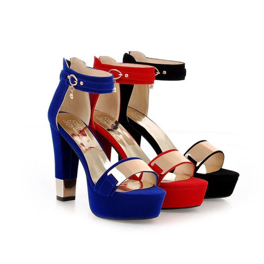 Sandales d'été sexy à talons très hauts pour femmes, style européen et américain, noir, à lanières, pour femmes