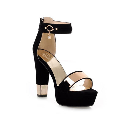 Sandales d'été sexy à talons très hauts pour femmes, style européen et américain, noir, à lanières, pour femmes