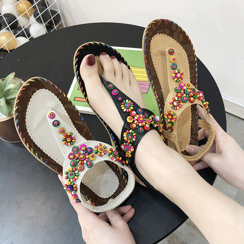 Women's Sandals Beaded Beach Shoes