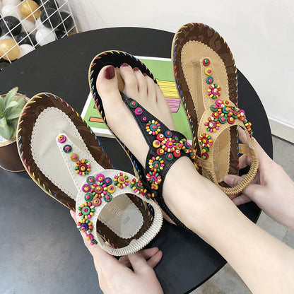 Women's Sandals Beaded Beach Shoes
