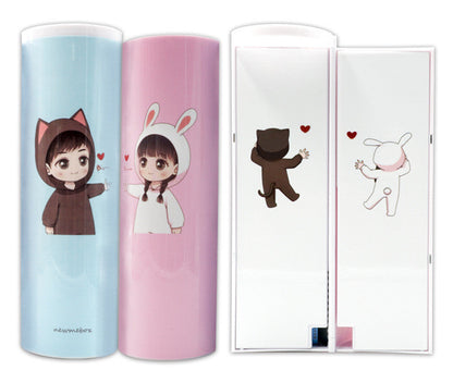 Long Student Pencil Case, Multifunctional Pencil Case, Plastic Double-layer Children's Creative Pencil Case