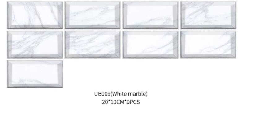 Funlife Nouveauté Carrelage Terrazzo Noir Américain Autocollant Mural Briques Longues Étanche Et Résistant Aux Hautes Températures UB005