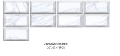 Funlife Nouveauté Carrelage Terrazzo Noir Américain Autocollant Mural Briques Longues Étanche Et Résistant Aux Hautes Températures UB005