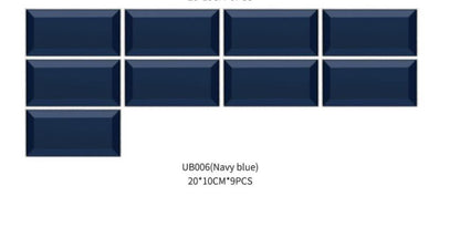 Funlife Nouveauté Carrelage Terrazzo Noir Américain Autocollant Mural Briques Longues Étanche Et Résistant Aux Hautes Températures UB005