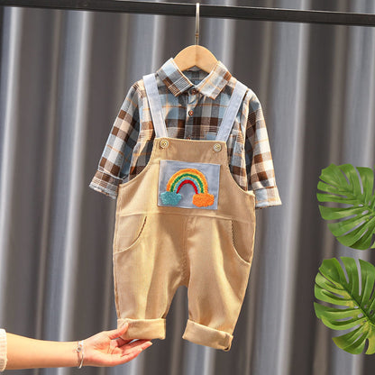 Boys Bib Two-piece Children Apparel