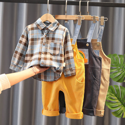 Boys Bib Two-piece Children Apparel